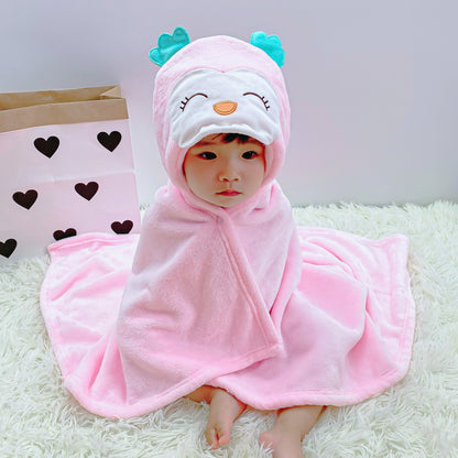 Cartoon Flannel Baby Cloak Quilt