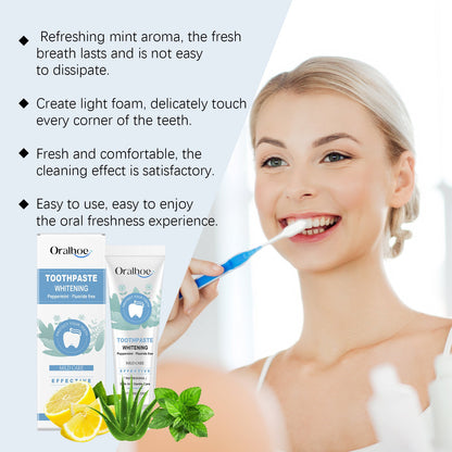 Mint Toothpaste Gently Cleans Tooth Stains Yellow Shine Teeth Daily Oral Care