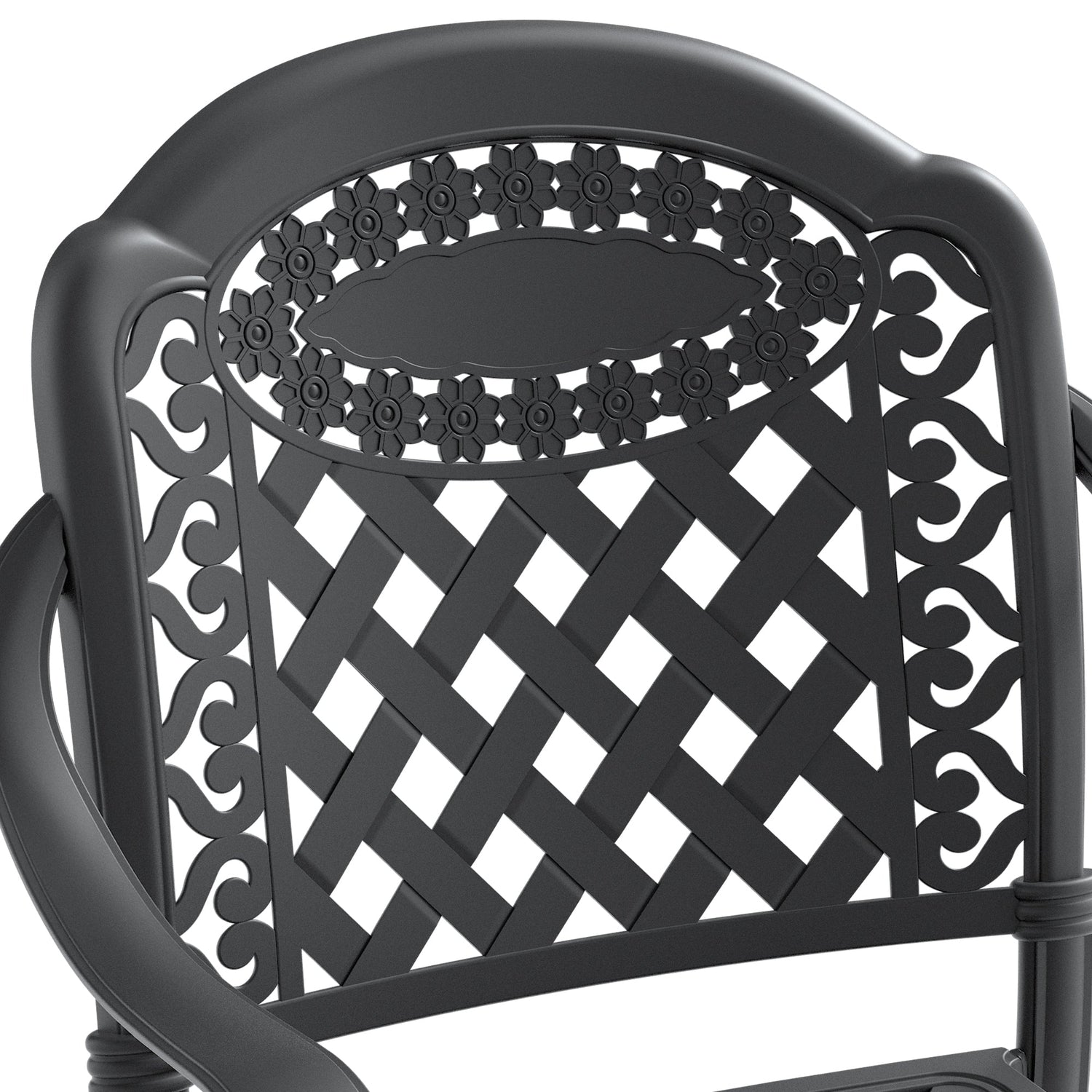 (Cushions In Random Colors)5-Piece Set Of Cast Aluminum Patio Furniture With Cushions