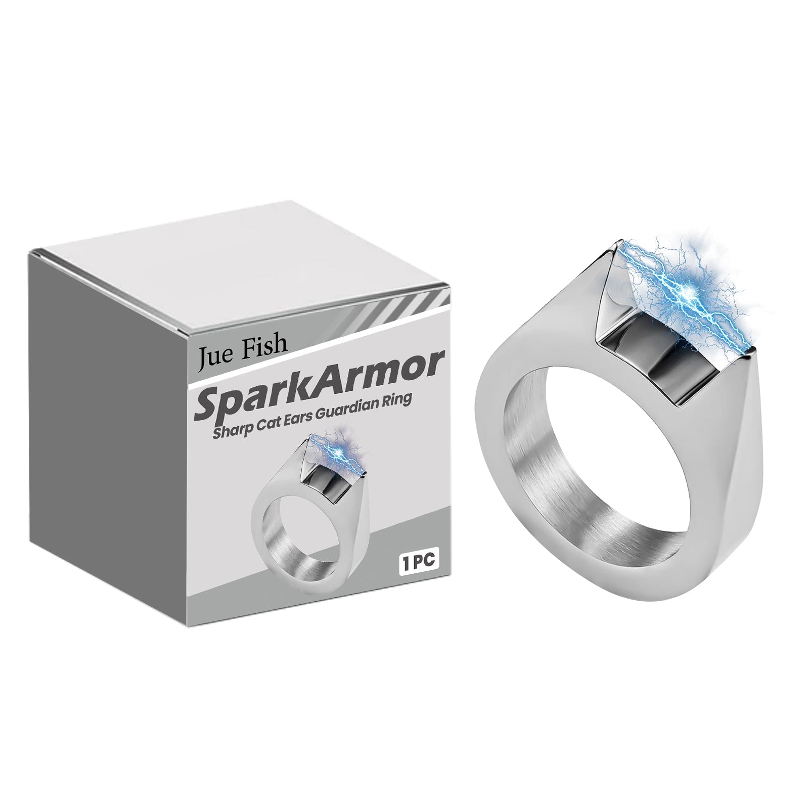 SparkArmor Sharp Cat Ears Guardian Ring, Men&