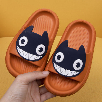 Big-Eyed Black Cat Cartoon Sandals One-Piece Soft Bottom Soft Face Parent-Child Amazon Baby Children&