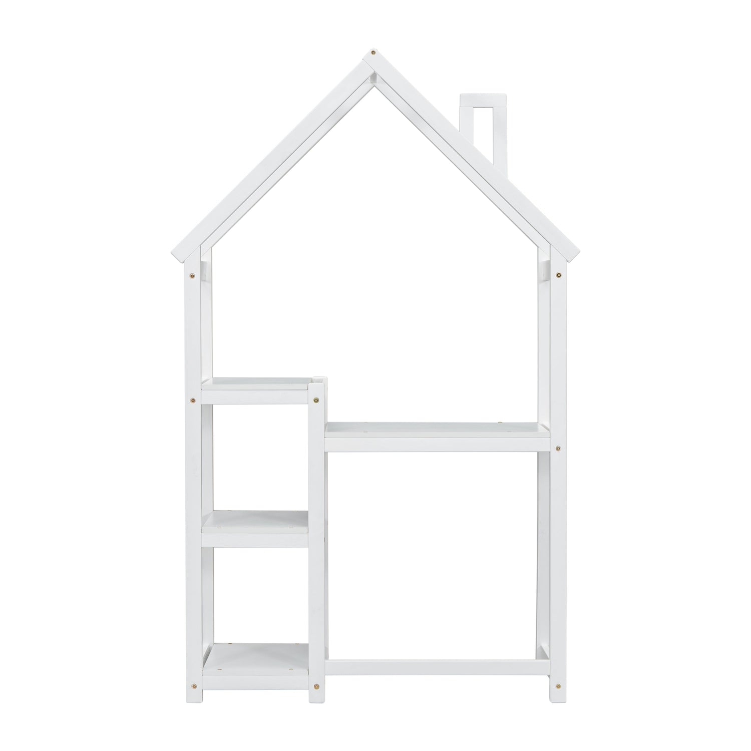 House-shaped Wooden writing Desk,Kids study Table,Bookshelf &amp; Toy Storage,White