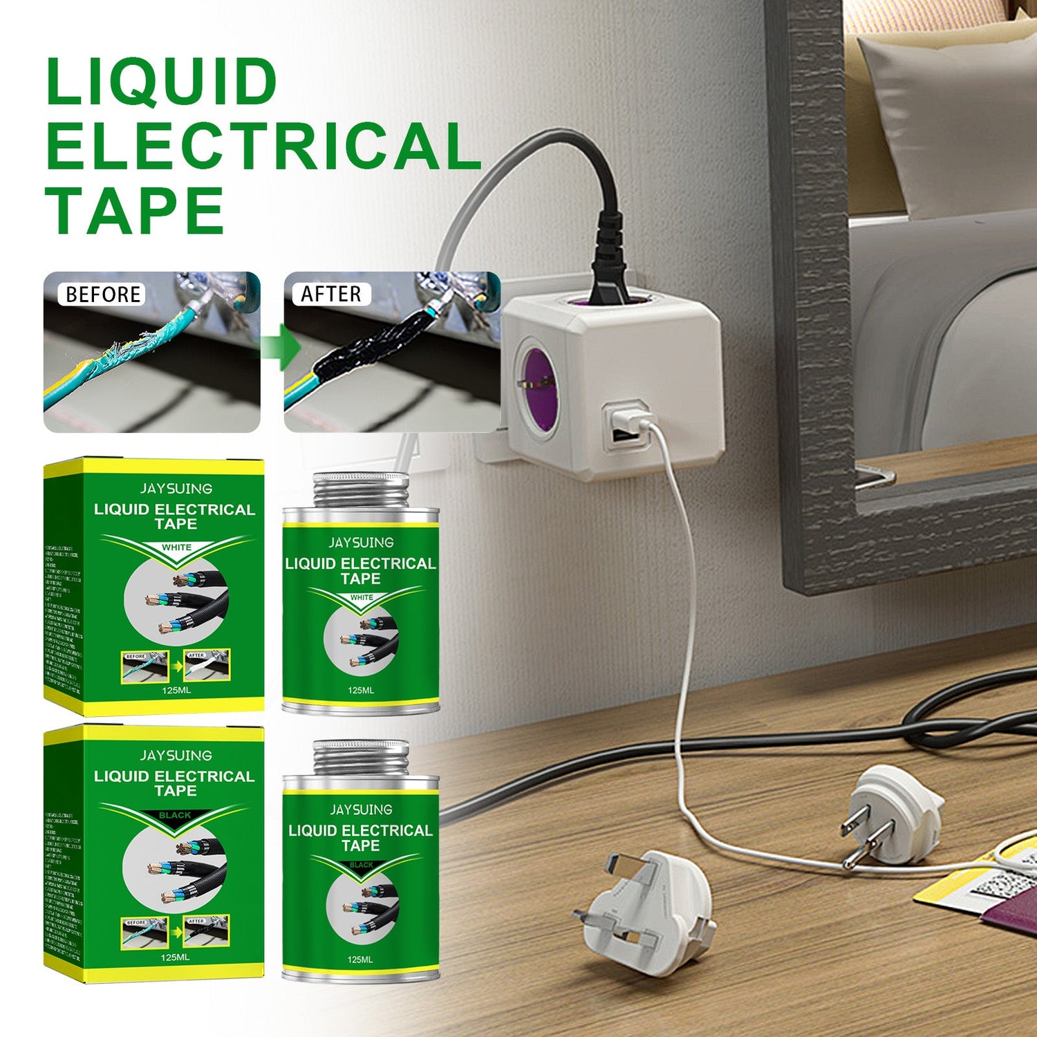 Insulating Adhesive Heat Insulation, Water Resistance And High Temperature Protection Electrical Joints Are Connected With Liquid Electrical Tape