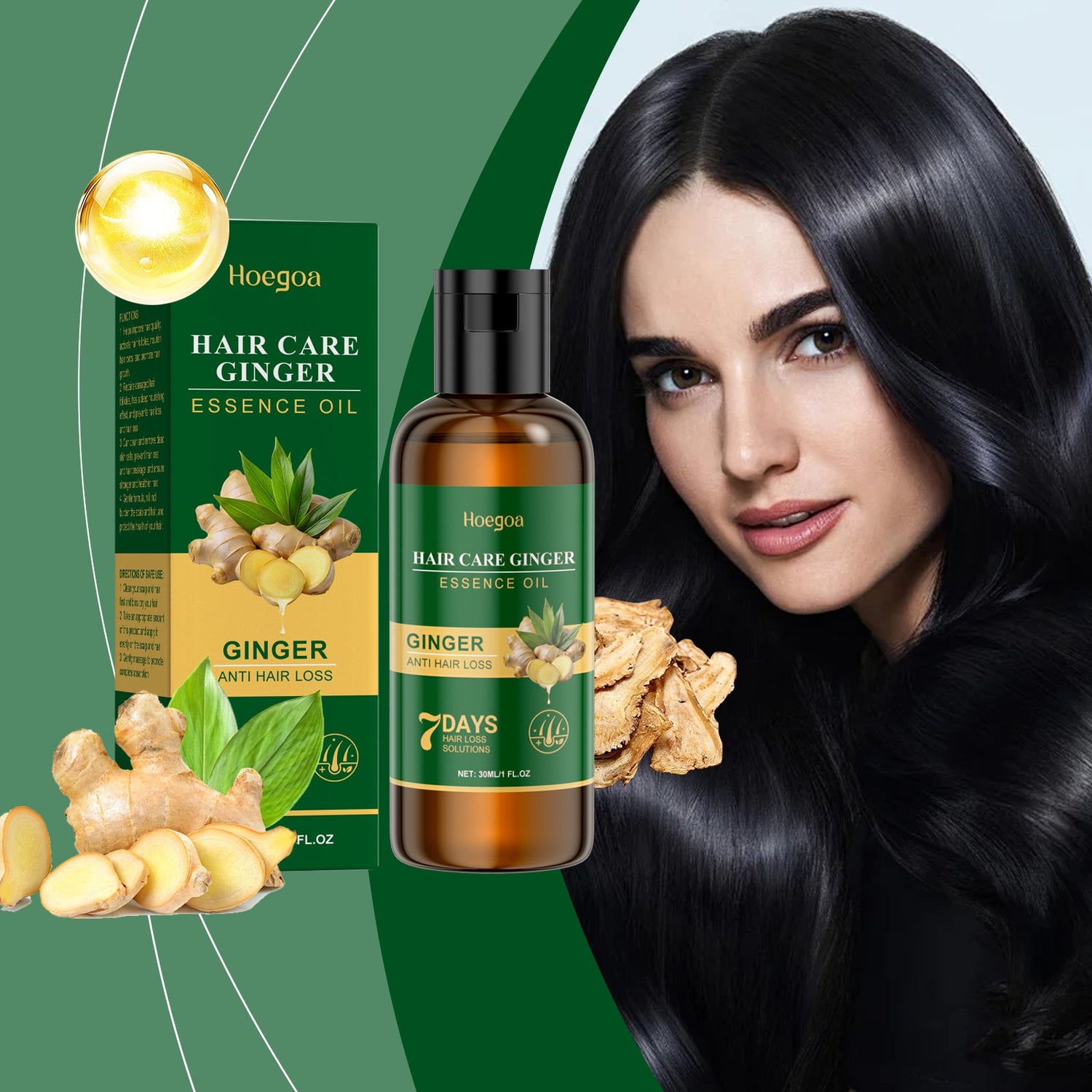 Ginger Hair Care Essential Oil Mild Ingredients Herbal Ginger Nourishes Hair Soft Beautiful Essential Oil