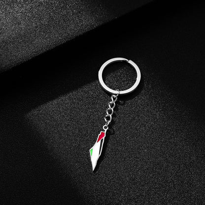 Palestine Israel Map Flag Keychain Accessories Decoration Men&