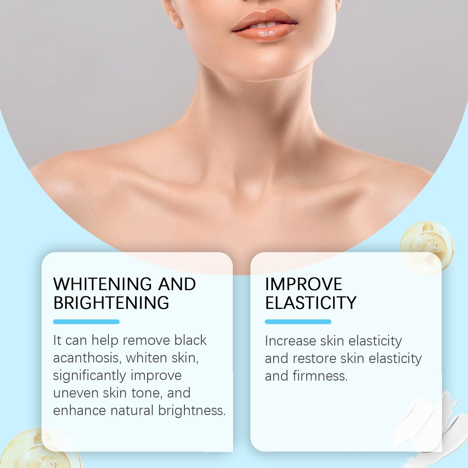 Ouhoe Black Acanthoderm Whitening Cream Soft Moisturizing, Moisturizing, Tender Skin Refreshing, Non-Greasy Elbow Neck Line Care