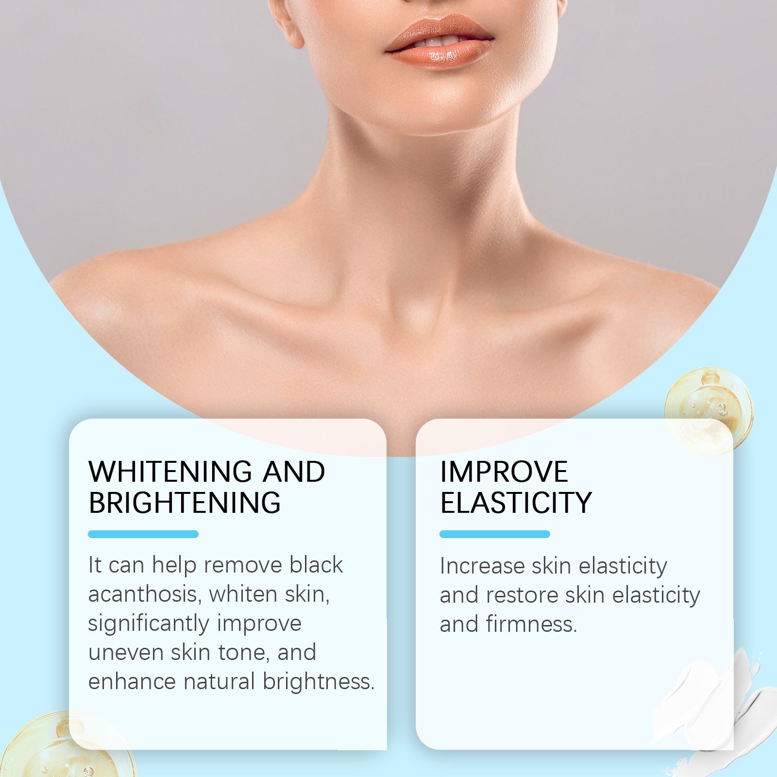 Ouhoe Black Acanthoderm Whitening Cream Soft Moisturizing, Moisturizing, Tender Skin Refreshing, Non-Greasy Elbow Neck Line Care
