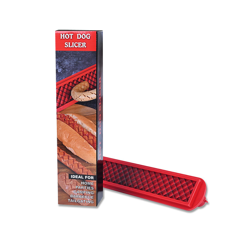 Cross - Groove Sausage &amp; Hot Dog Slicer: Precision Mesh, Ideal Kitchen Accessory.