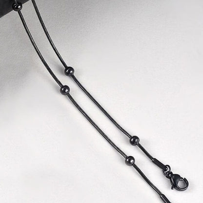 Fashion stainless steel round snake bag bead chain multi-color accessory chain necklace collarbone chain