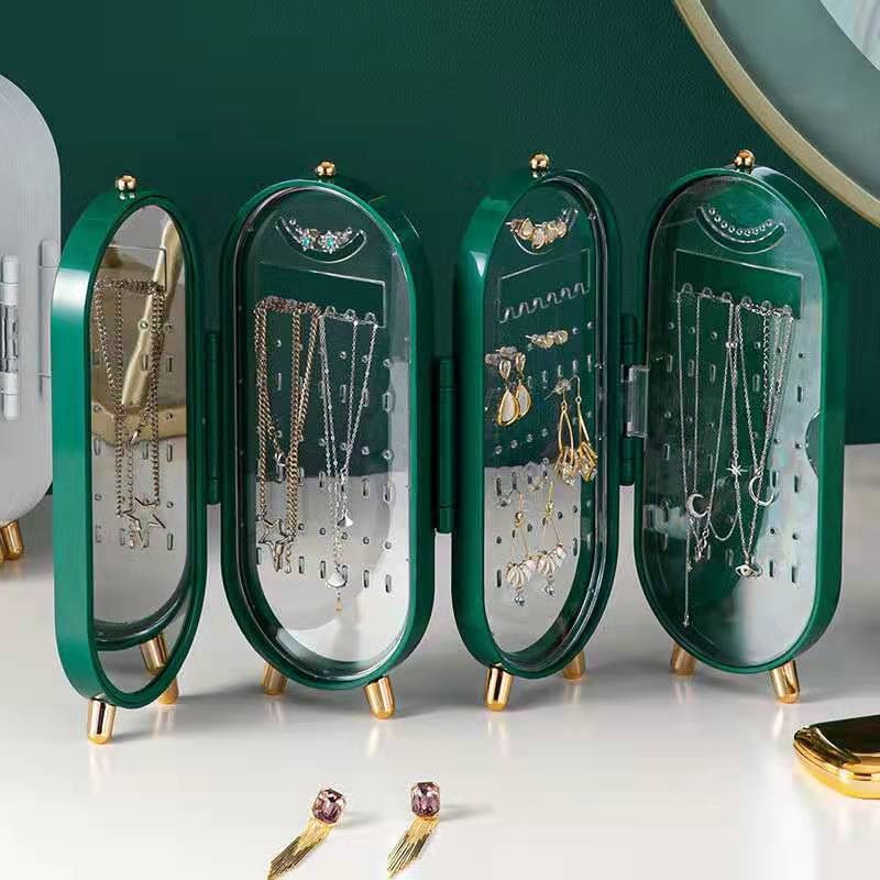 Jewelry storage box, earrings, necklaces, bracelets, jewelry boxes, household multifunctional foldable portable display racks
