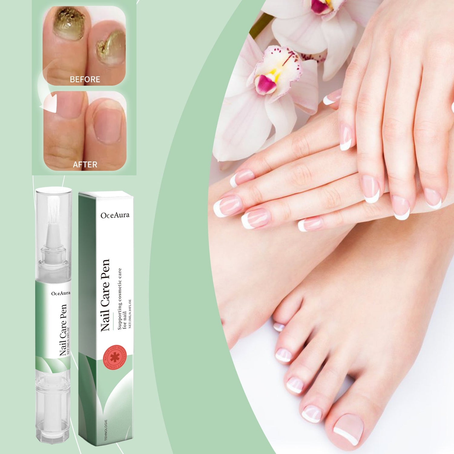 Oceaura Nail Care Solution, Gentle Moisturizing, Cleaning, Anti-Cracking, Peeling, Hydrating And Moisturizing Hand And Foot Care