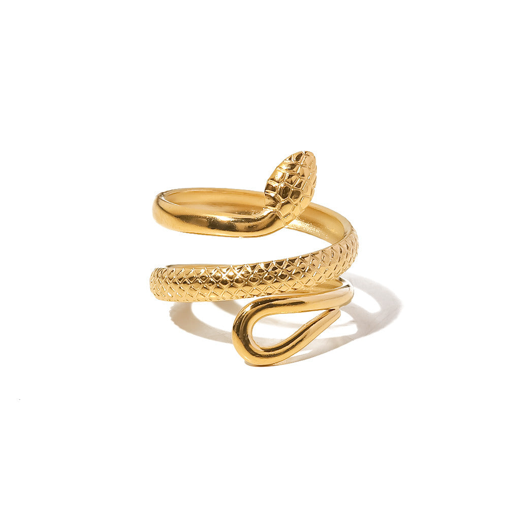 Retro style ring snake shaped ring women&