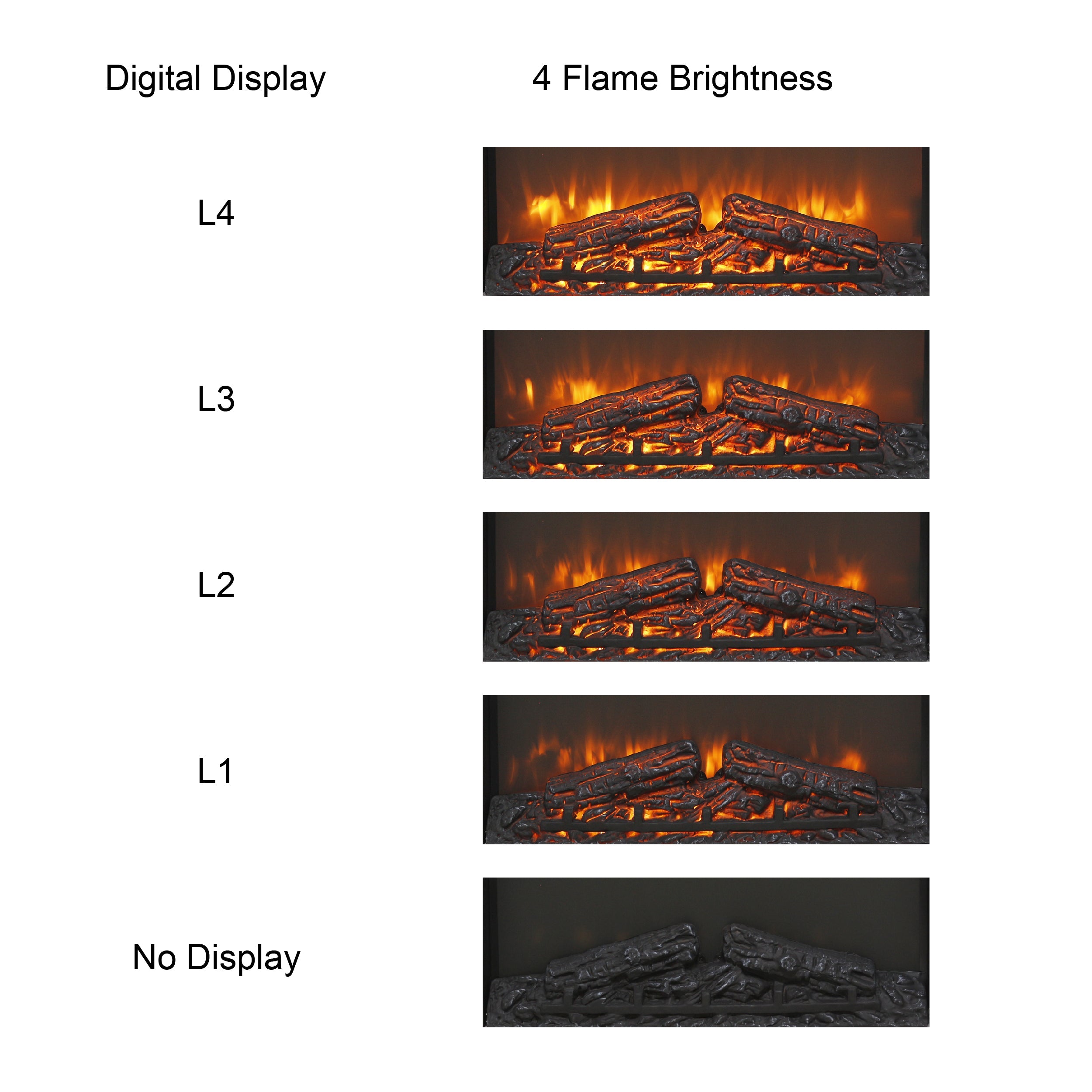 23 inch electric fireplace insert ultra thin heater with log set &amp; realistic flame remote control
