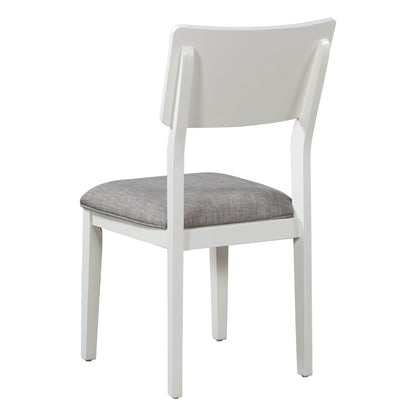 TREXM Classic and Traditional Style 6 - Piece Dining Set, Includes Dining Table  4 Upholstered Chairs &amp; Bench (White+Gray)