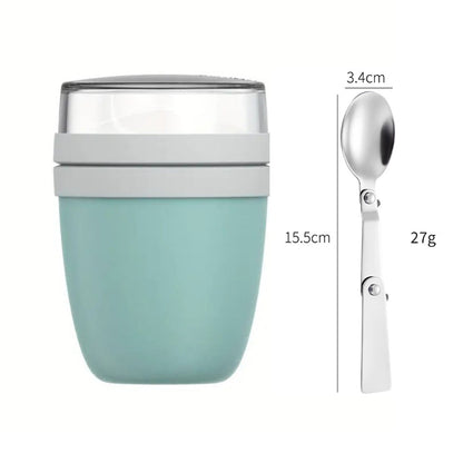 Portable Yogurt Cereal Cups with Lids. Ideal for Overnight Oats, DIY Salads &amp; Parfaits. Great for Breakfast or Lunch