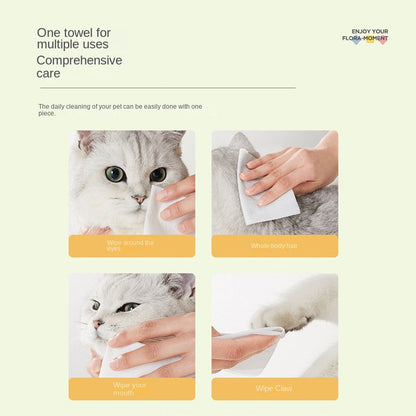 Pet Wet Wipes 80 Sheets Dog Cat Wet Tissues No Rinse Cleaning Eye Tear Stains Body Supplies Wet Tissues