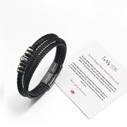 Stainless steel multi-layer woven bracelet men&