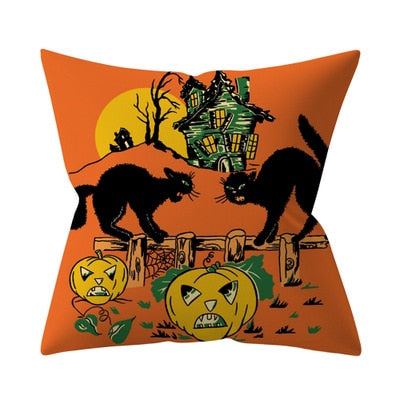 Trick or treat/pumpkin Cushion Cover 45*45cm Happy Halloween Throw Pillow Cover Happy Fall Y&