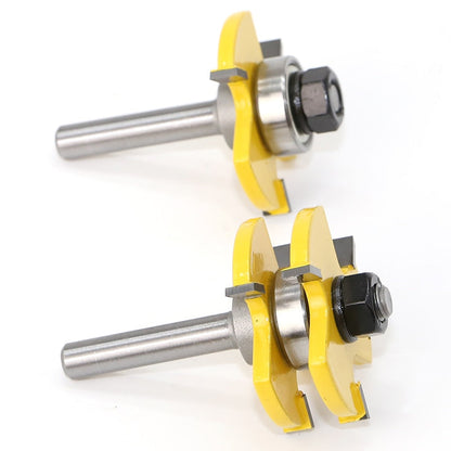 2 pc 8mm Shank high quality Tongue &amp; Groove Joint Assembly Router Bit Set 3/4 Stock Wood Cutting Tool