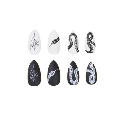 Dark Snake Pattern Mandarin Duck Wearing Manicure Fake Nail Manicure Patch Nail Patch Waterproof Removable Nail