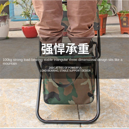 Outdoor Camping Folding Chair with Storage Backrest and Carrying Bag for Art Students&