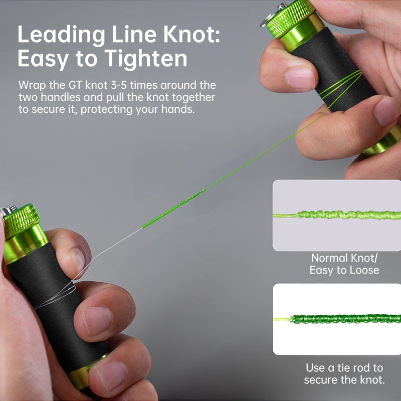 Aluminum alloy traction rod – anti-slip rubber, hook line for pulling/knotting, fishing tool with hand &amp; line protection.
