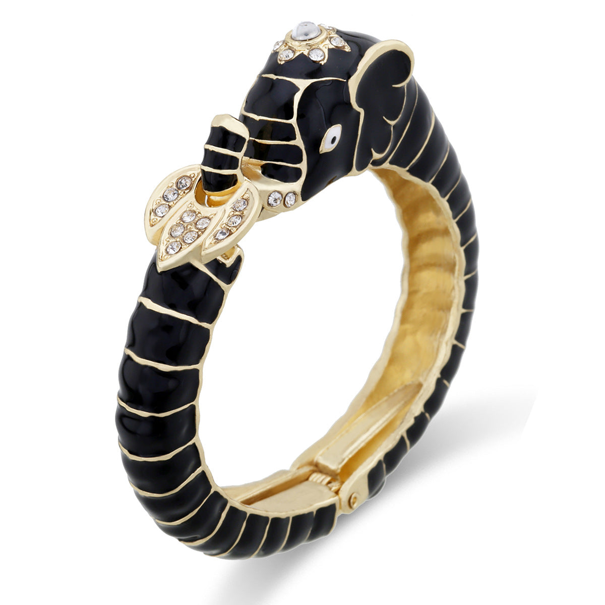 European and American fashion jewelry elephant enamel oil drip alloy open bracelet
