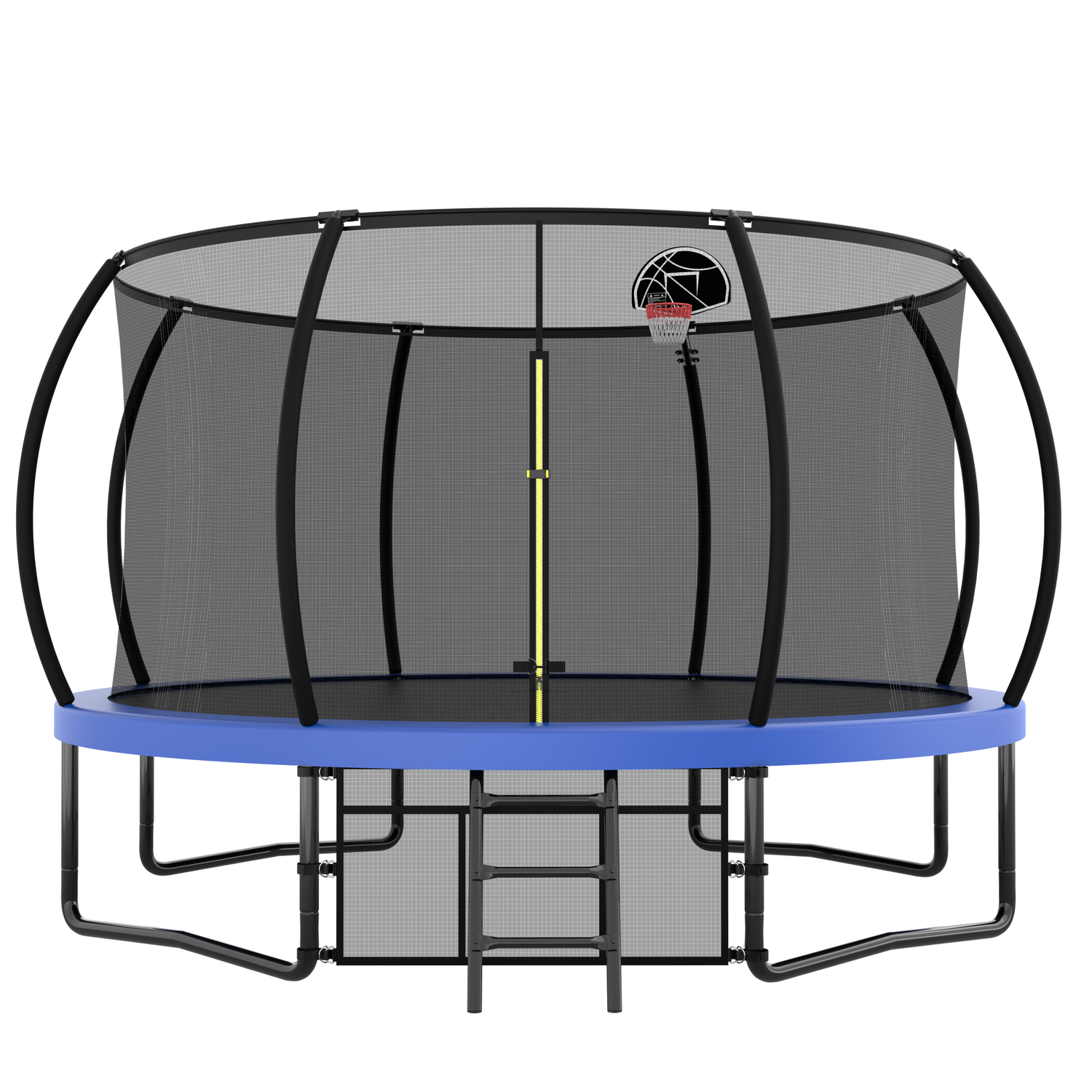 12FT Recreational Kids Trampoline with Safety Enclosure Net &amp; Ladder, Outdoor Recreational Trampolines