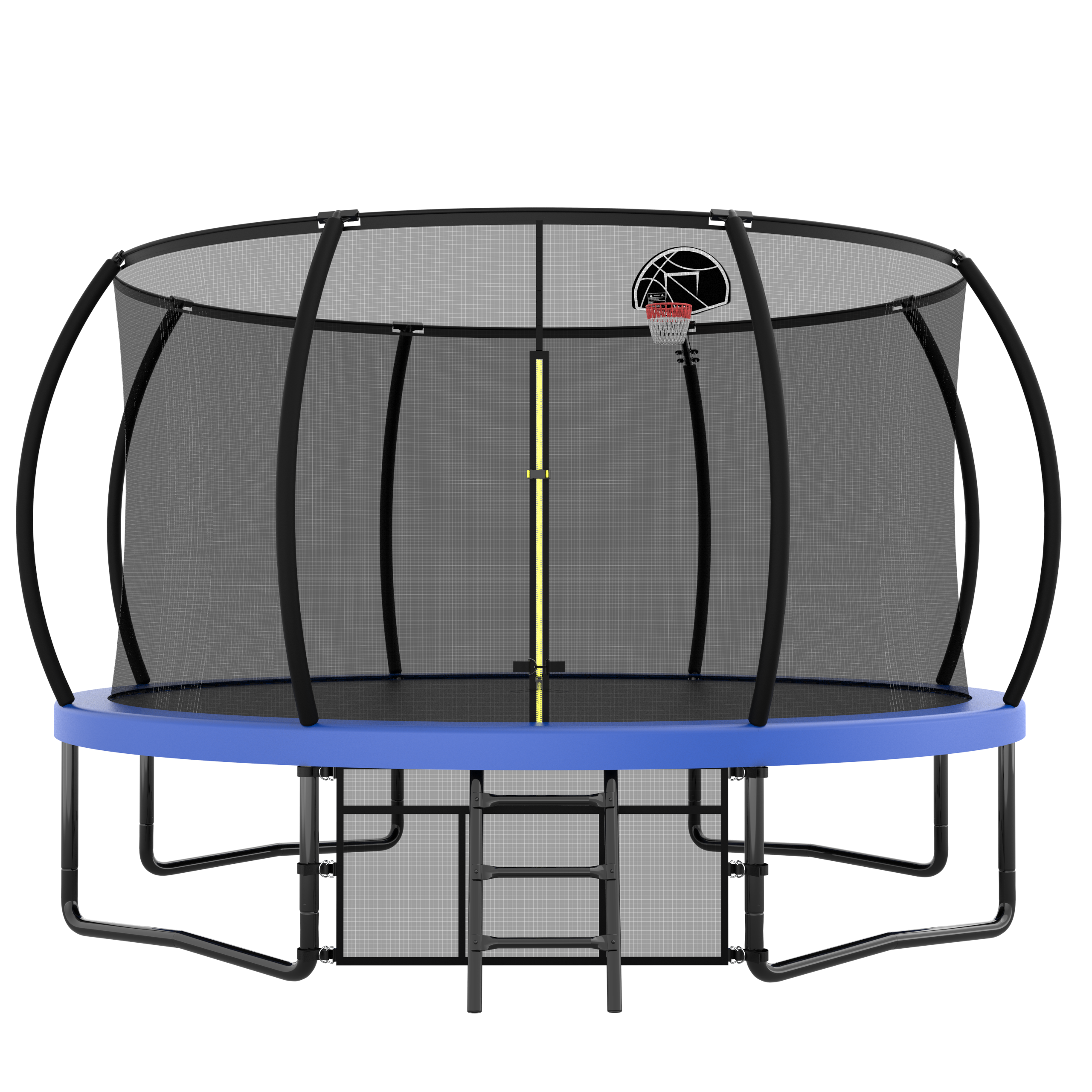 12FT Recreational Kids Trampoline with Safety Enclosure Net &amp; Ladder, Outdoor Recreational Trampolines