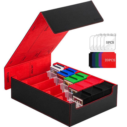 3800+ Capacity Card Storage Box. Includes 20 Dividers, 5 Supporters, Leather Magnetic Closure. Great for YuGiOh &amp; MTG Cards.