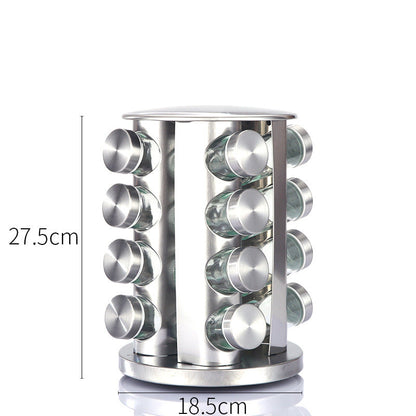 Kitchen articles rotating seasoning rack domestic rotating seasoning tank stainless iron spices seasoning box set