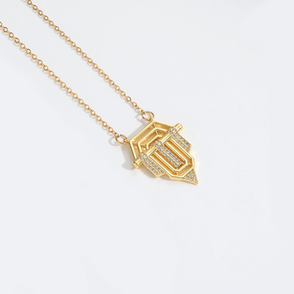 Roman retro flag design pendant necklace for women&