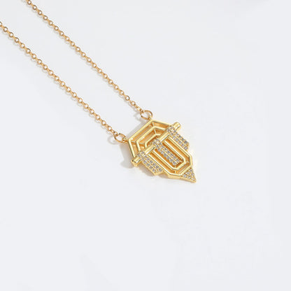 Roman retro flag design pendant necklace for women&