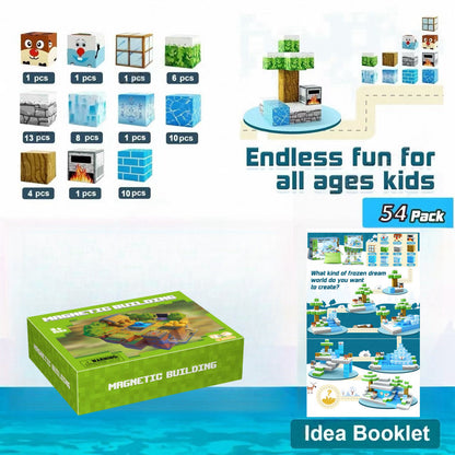 My Building World Magnetic Cube DIY Cherry Blossom Mountain Children&