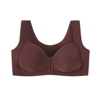 Smooth thin bra front buckle sexy gathering without steel ring adjustment women&