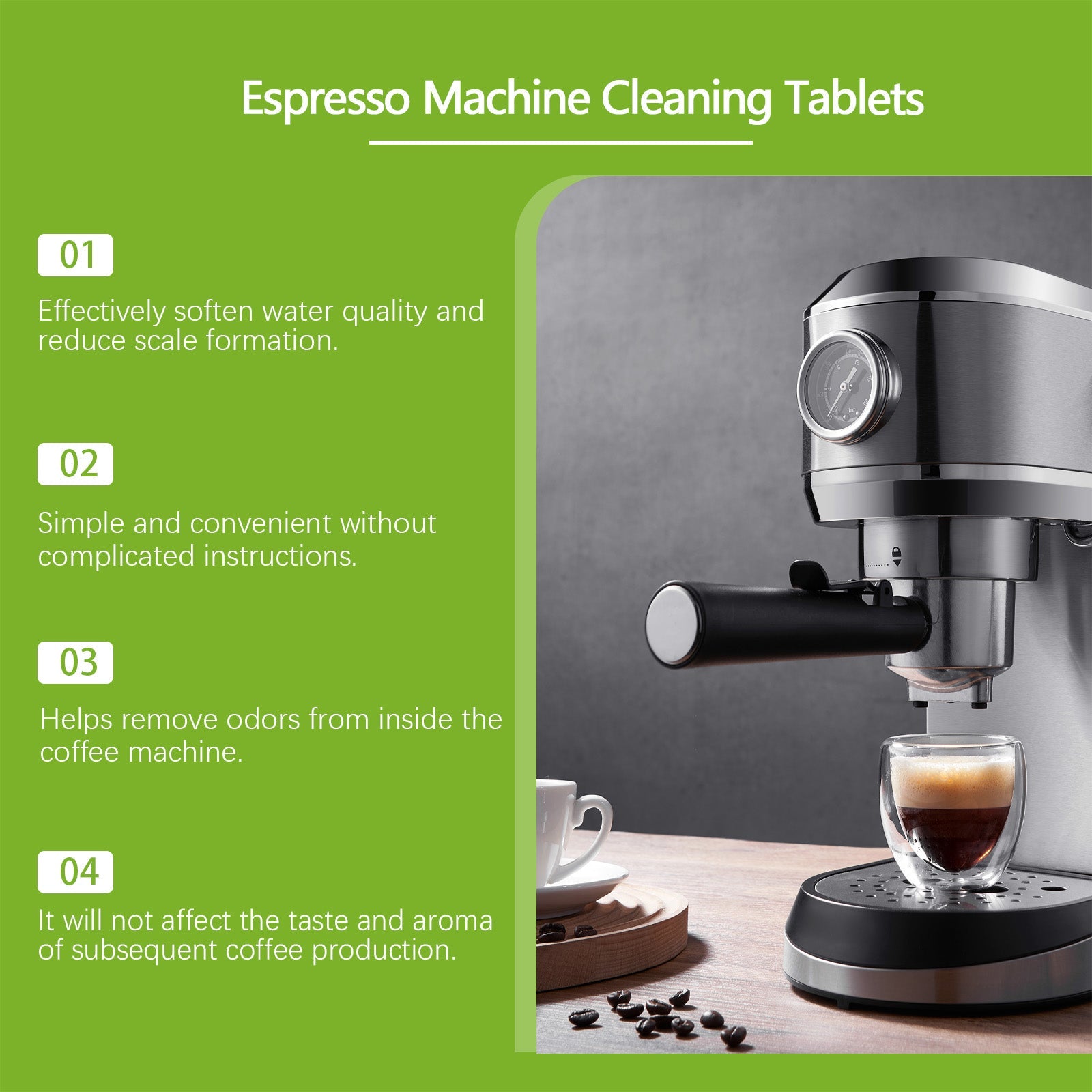 Coffee Machine Cleaning Sheet Descaling Cleaning Decontamination Descaling Maintenance Equipment Cleaning Sheet
