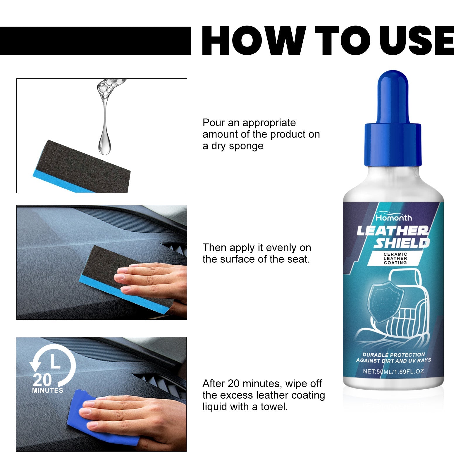 Ceramic Leather Coating, Automotive Interior Seat Leather Protection Refurbished Bright Curing Coating Liquid