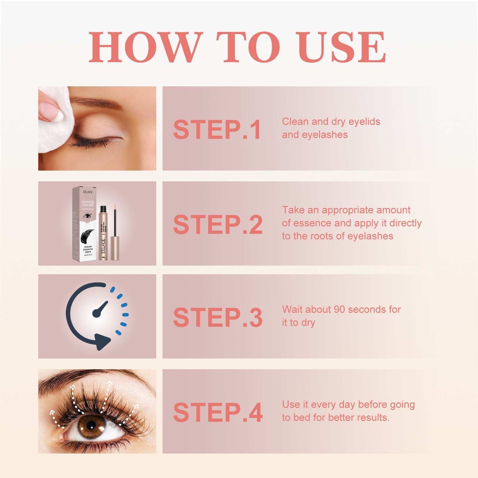 Mascara Natural Seamless Curl Length, Jet Black, Thick, Beautiful Lash Moisturizing Condition