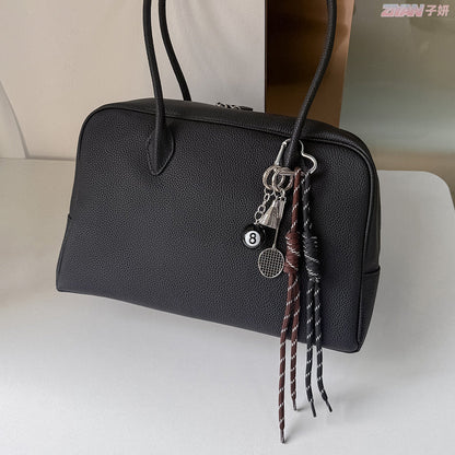 Miu Style Bag Charm Couple Edition Billiard Black 8 Decorative Chain Korean INS Alloy Badminton Climbing Keychain