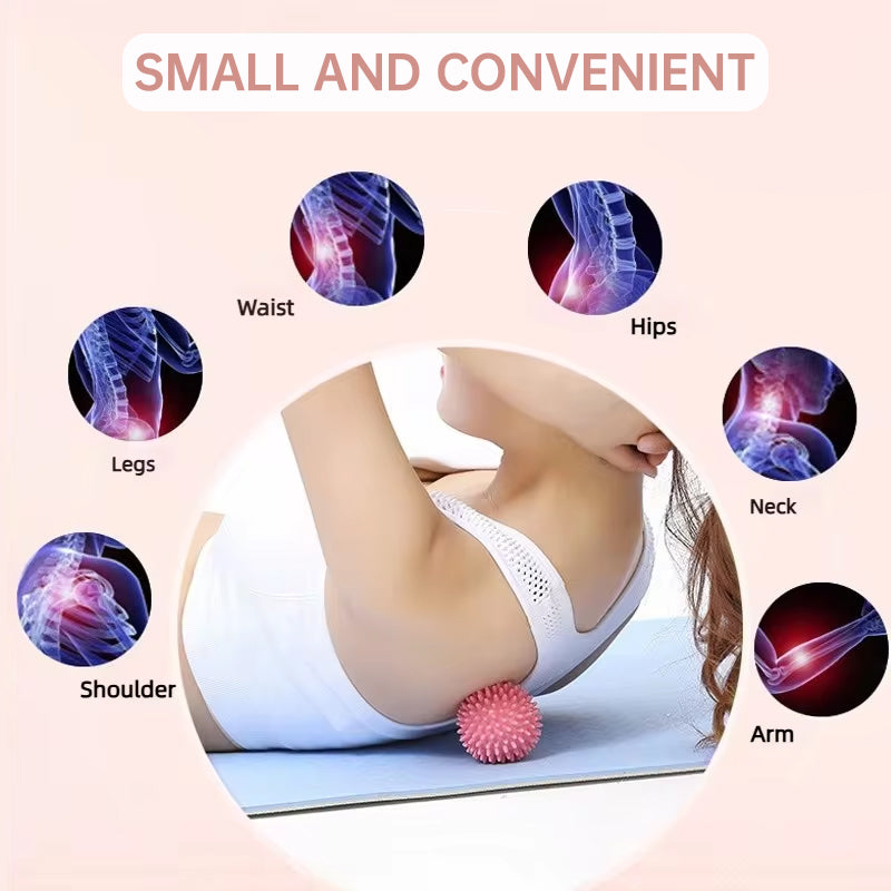 Durable sport massage ball. Spiky design for myofascial release, deep - tissue work, trigger points, muscle recovery &amp; pain reli
