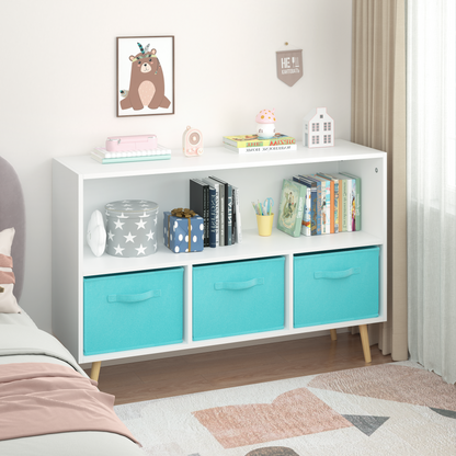 Kids bookcase with Collapsible Fabric Drawers Children&