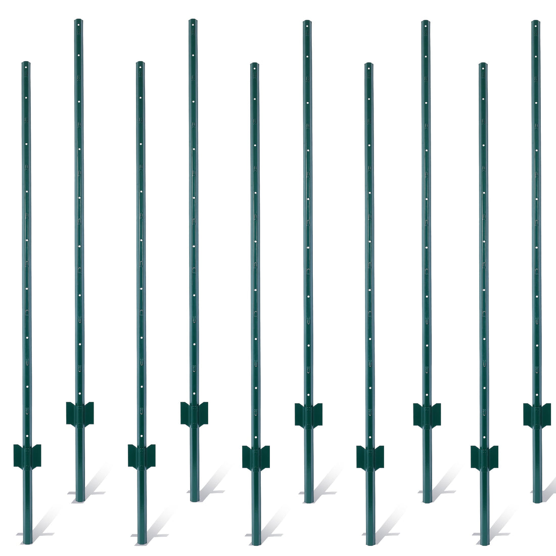 Fence posts ranging from 5 feet to 10 bags, heavy-duty metal fence posts with U-shaped grooves