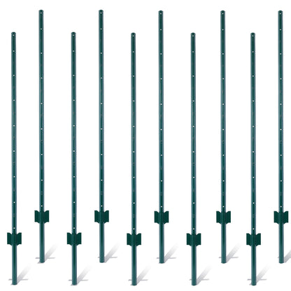 Fence posts ranging from 5 feet to 10 bags, heavy-duty metal fence posts with U-shaped grooves