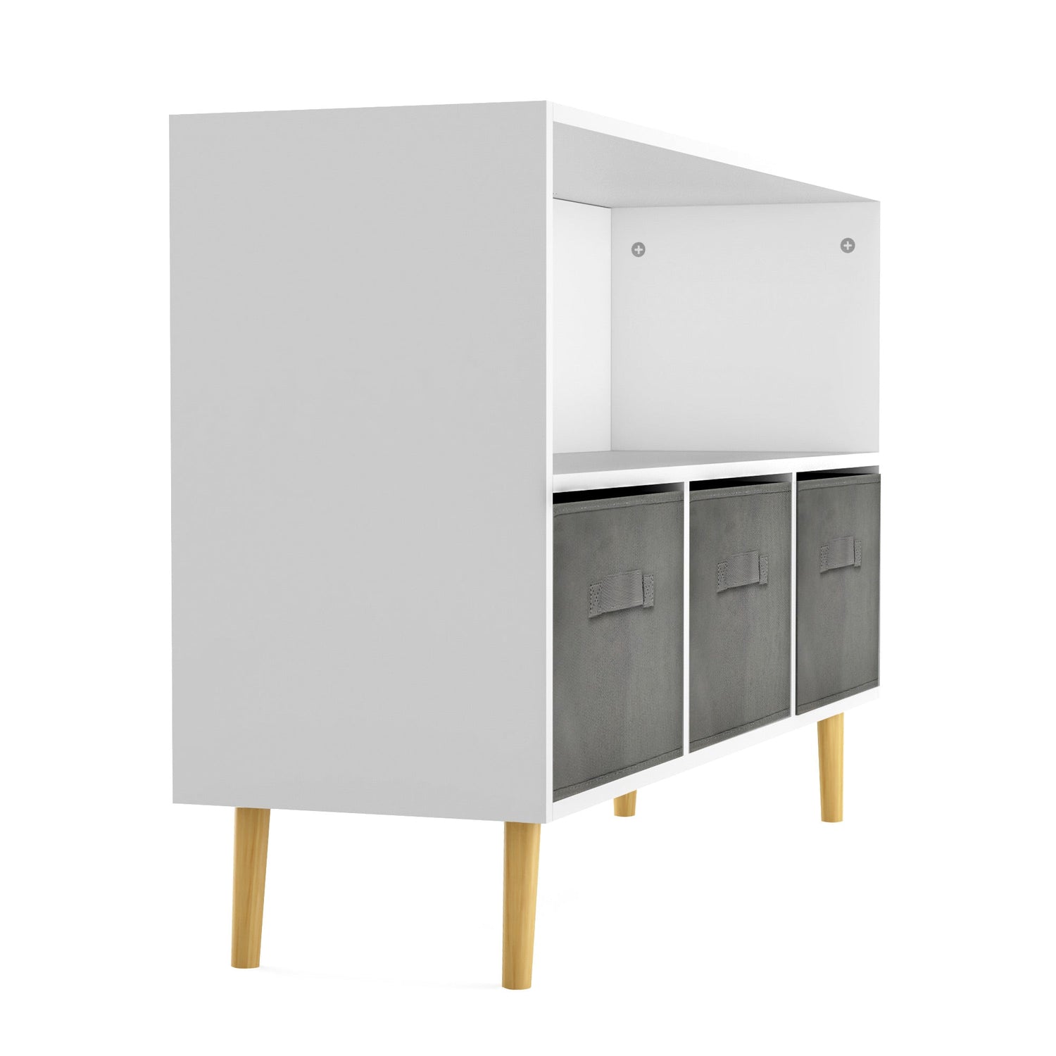Kids bookcase with Collapsible Fabric Drawers Children&