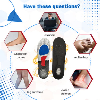 Soft &amp; Healthy Height-Boosting Insoles, Promote Non-Slip And Wear Resistant Arch Support Foot Posture Correction Body Care Breathable Insoles