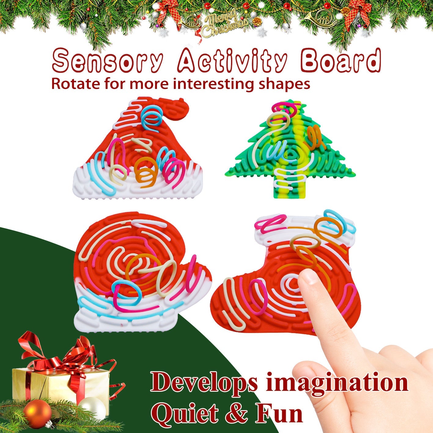 Silicone decompression toy Christmas puzzle children&