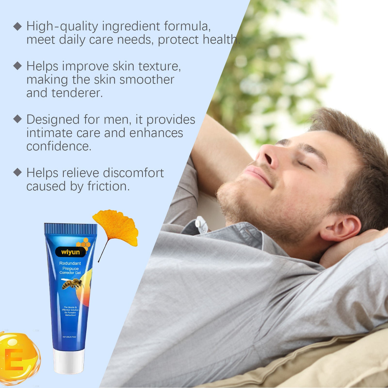 Male Care Gel Relieves Discomfort Refreshing Moisturizing Repair Cleaning Massage Treatment Gel For Adults