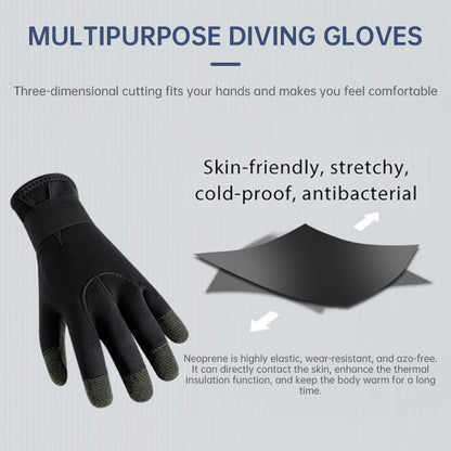 3/5mm Thick Kevlar Diving Gloves. Scratch-proof, for fish hunting, deep dive, spearfishing &amp; skiing.