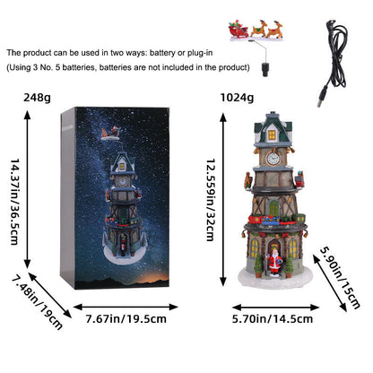 Christmas gift, Christmas luminous rotating music box, children&