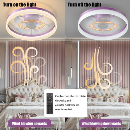 Purple Dimmable LED Ceiling Fan